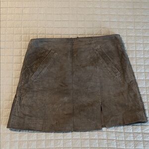 Blank NYC Gray Suede Mini Skirt with Slit on the front .
